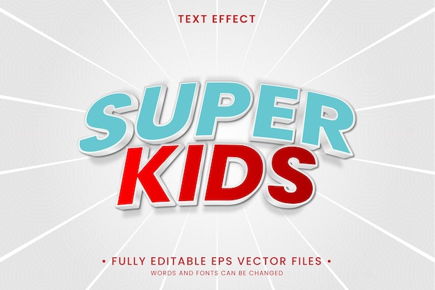 Текстовый эффект super kids