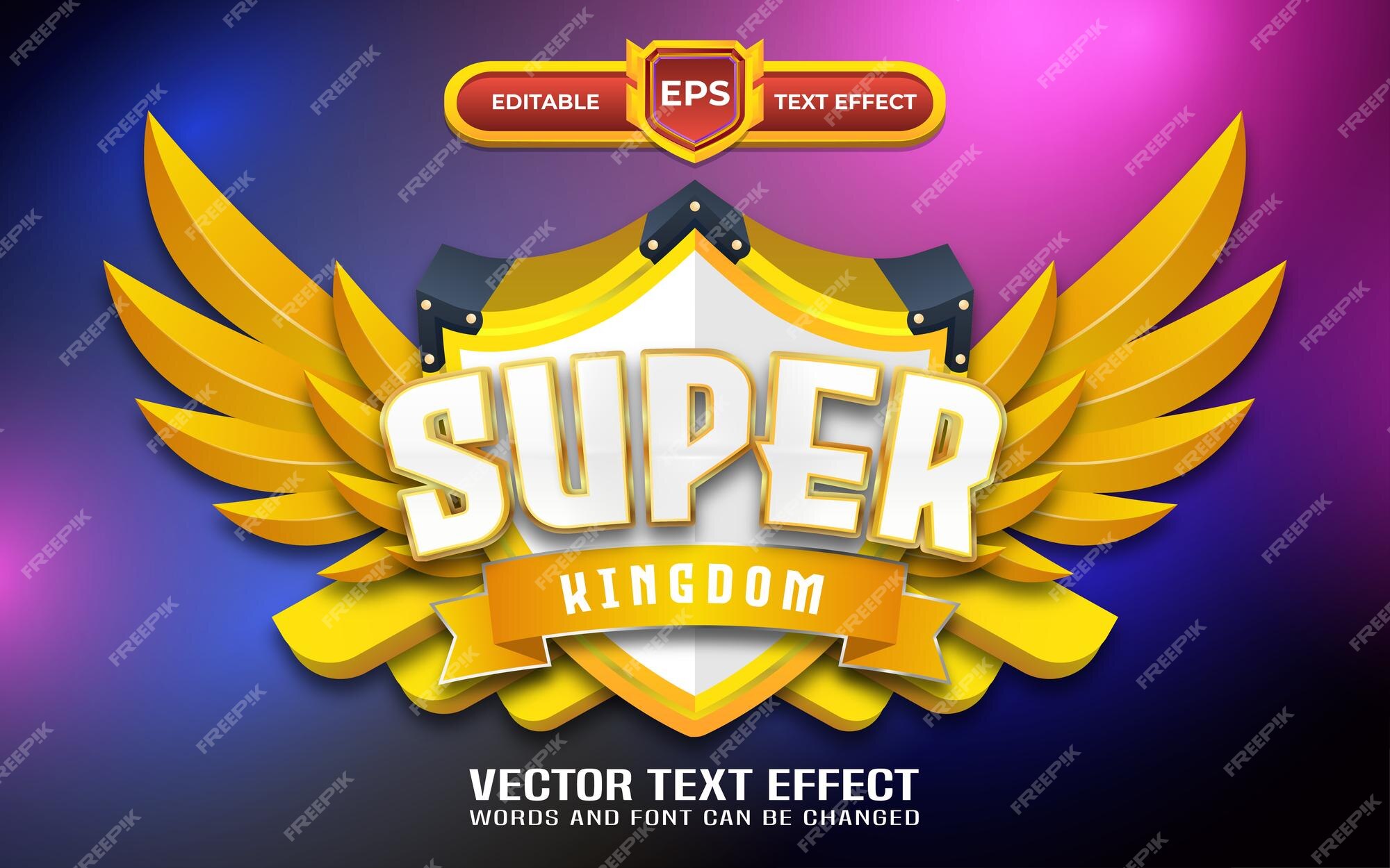 Editable Vector Text Effect Clash Kingdom Empire Game For Branding, Mockup,  Social Media Banner, Cover, Book, Games, Title Stock Vector