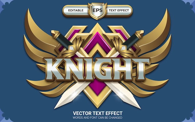 Super Knight Badge with Editable Text Effect