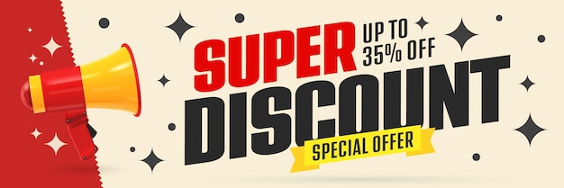 Vector super korting speciale aanbieding promo banner