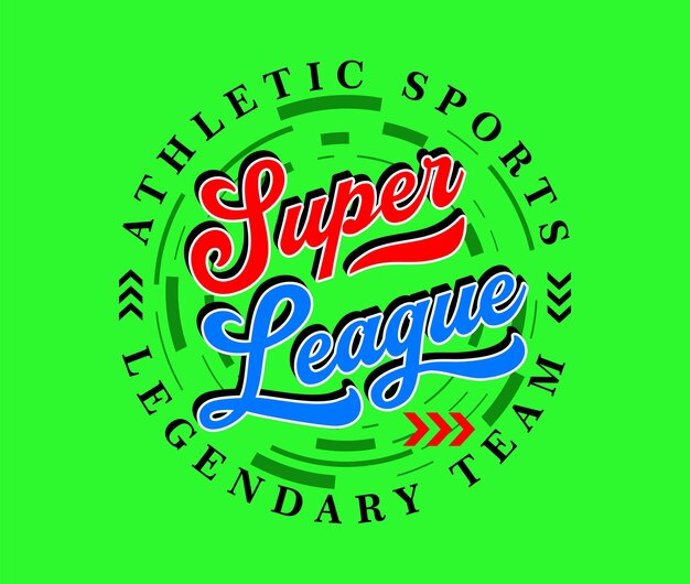 Vector super league typography design vintage sports