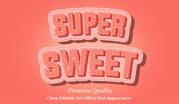 Vector super lief 3d-lettertype-effect