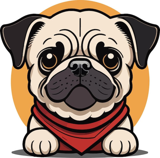 Super and lovely pug carlino dog vector