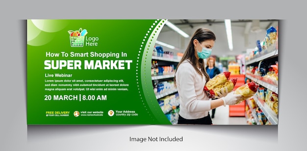 Vector super market banner design template