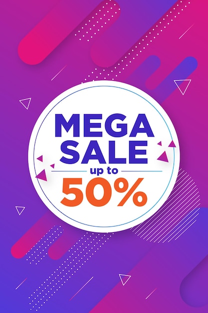 Vector super mega sale banner with abstract background