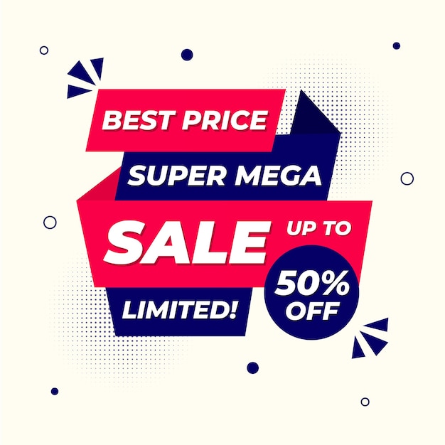 Super mega sale best price sale banner with editable text effect