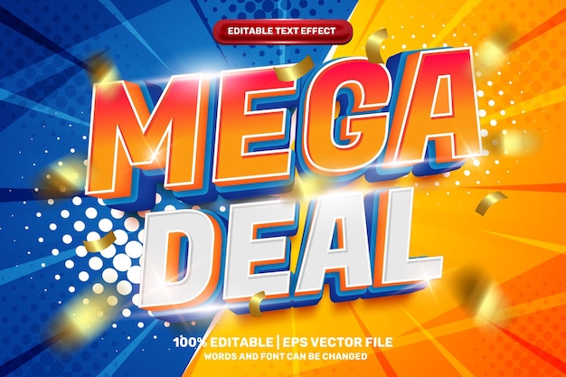 Vector super mega sale promo 3d bewerkbaar teksteffect