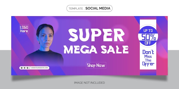 Vector super mega sale social media design