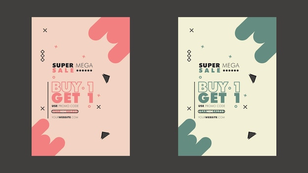 Super mega verkoop ontwerp poster