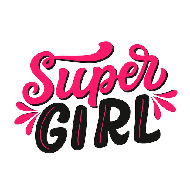 Super meisje belettering