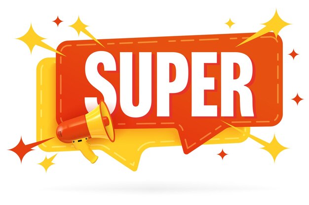 Super message speech bubble sale sticker design