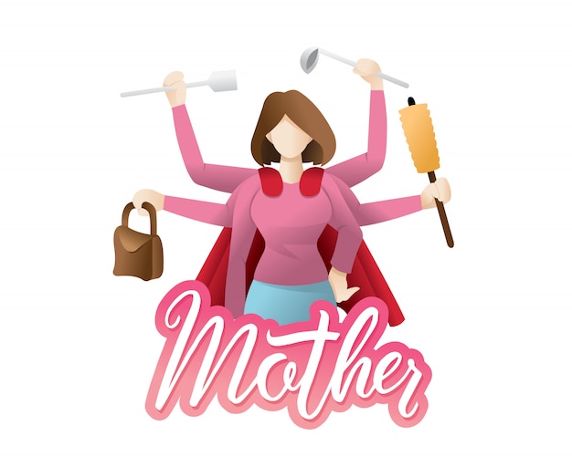 Super mom illustration