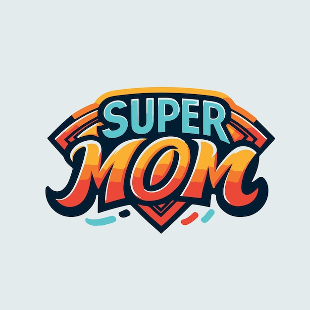 Vettore super mamma logo di supermamma concetto di giorno della madre madre supereroe