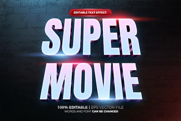 Стиль 3D-текстового эффекта Super Movie