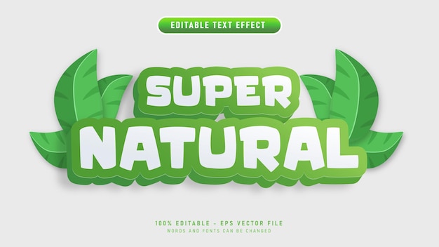 Супер естественный стиль текста 3d редактируемый текстовый эффект