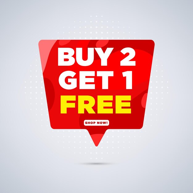 Vector super offer buy two get one free sale banner special banner with text effect