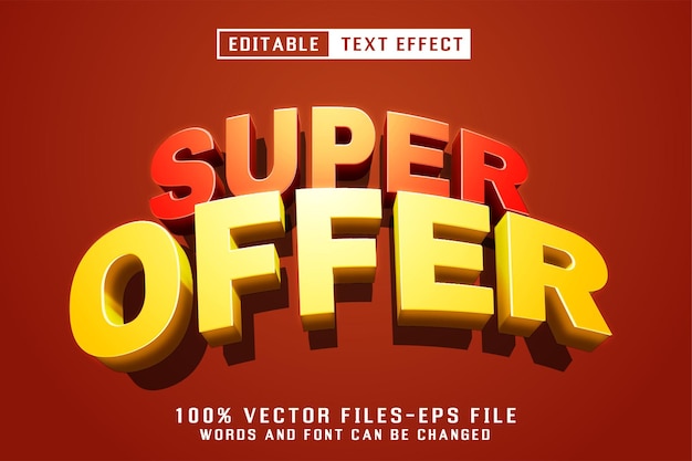 Vector super offer editable text effect