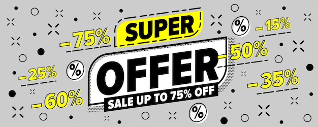 Super offer sale marketing banner design