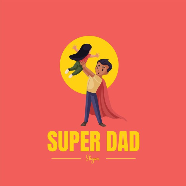 Super papa vector mascotte logo sjabloon