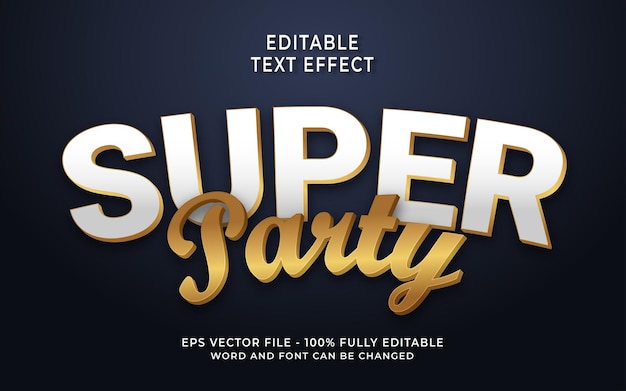 Super Party bewerkbaar teksteffect