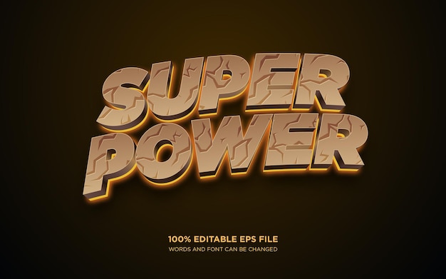 Super power 3d editable text style effect