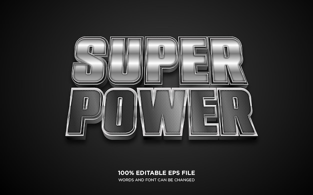 Vector super power 3d editable text style effect