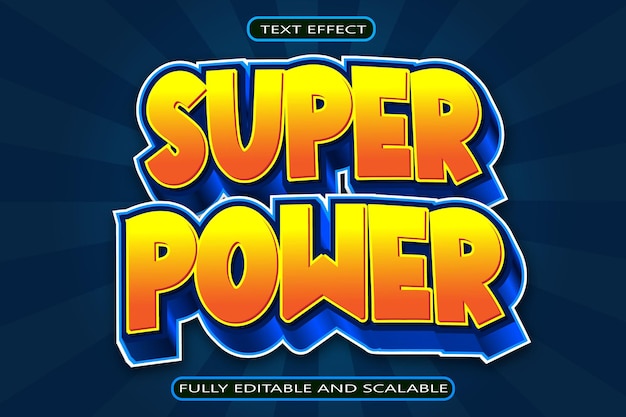 Super power editable text effect 3 dimension modern style