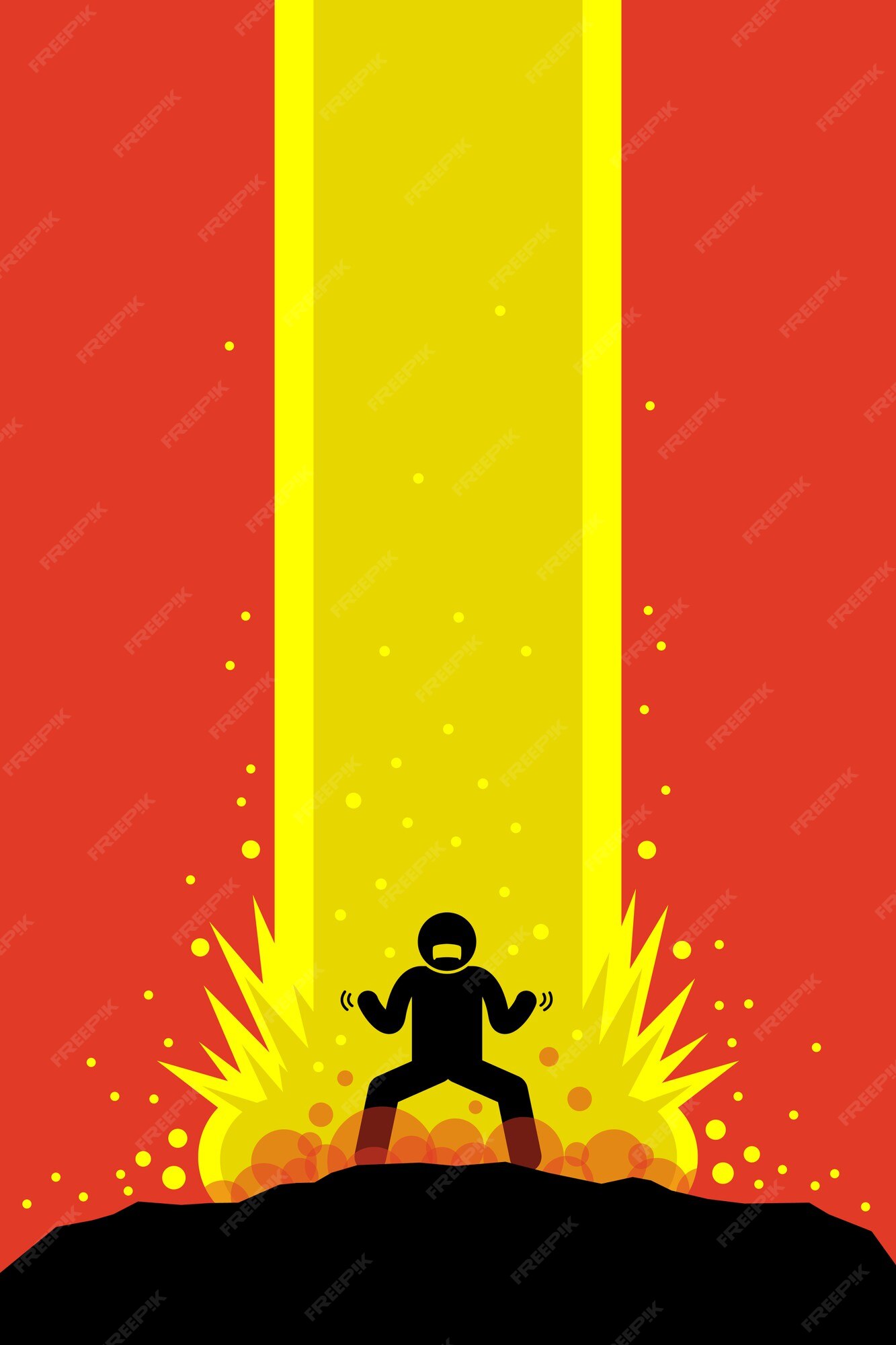 Premium Vector | Super power man charging in anime style