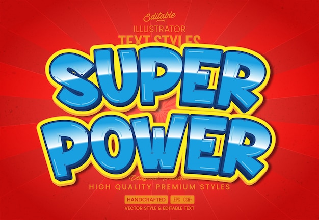Vector super power text style
