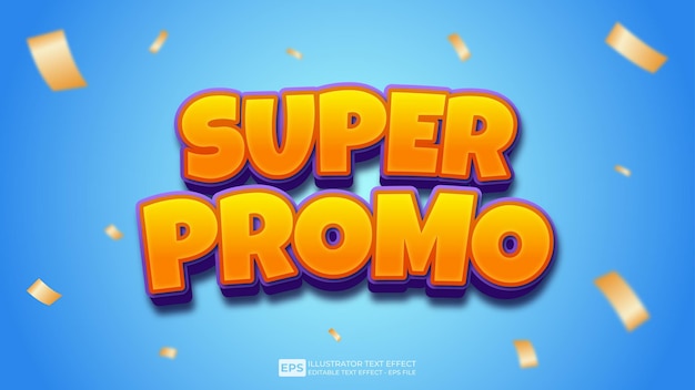 Super Promo 3D editable text effect font