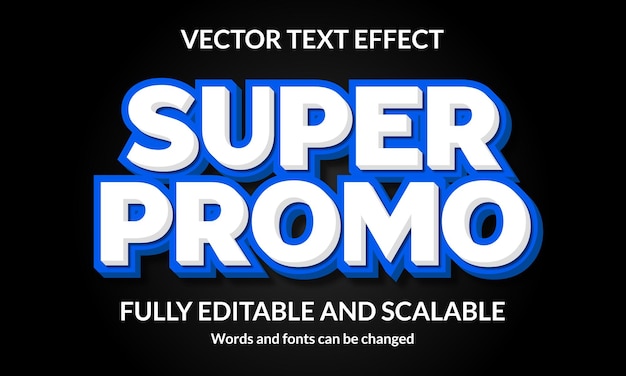 Vector super promo bewerkbaar 3d-tekststijleffect