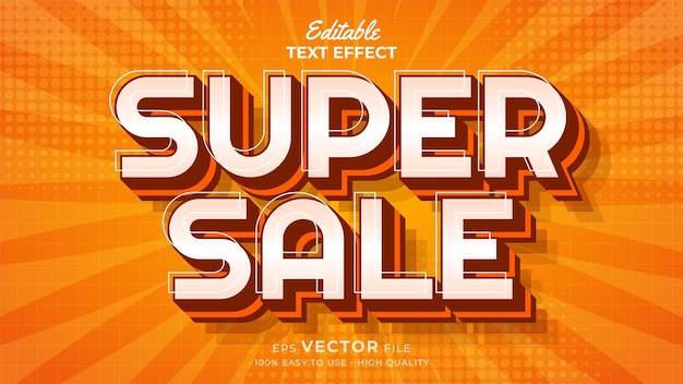 Super promo for big sale typography premium editable text effect