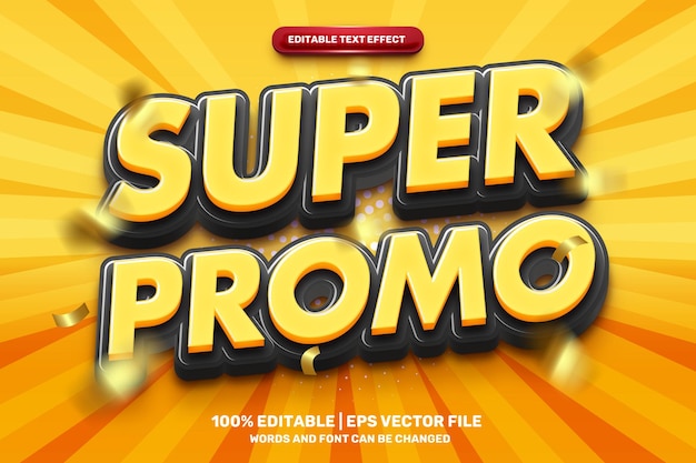 Super Promo Sale 3d 편집 가능한 텍스트 효과