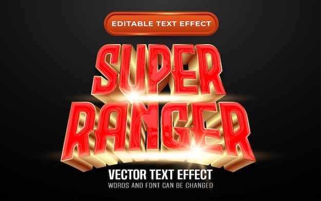 Редактируемый текстовый эффект super ranger