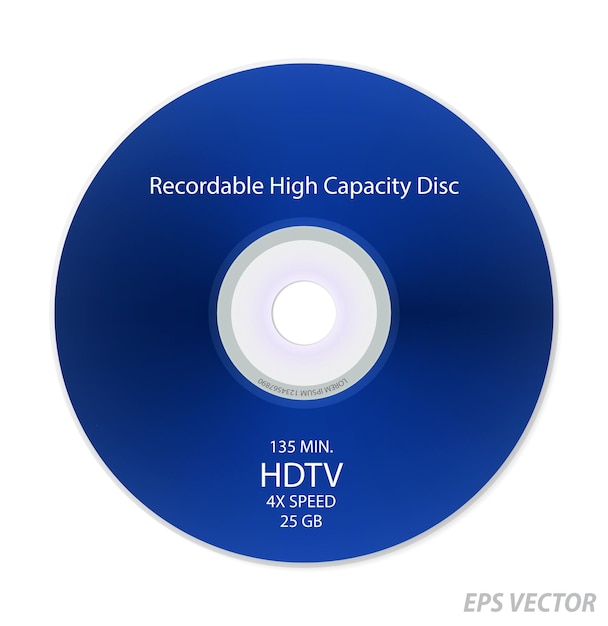 Vector super realistic dvd disc isolated 3d render