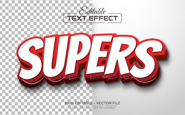 Super red 3d style text effect