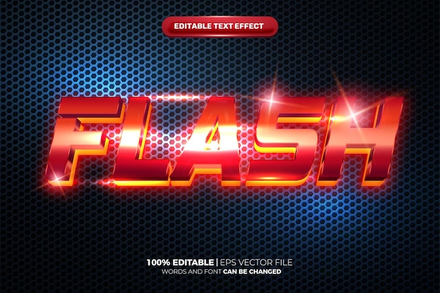 Super red flash glow metal steel cinematic 3d editable text effect