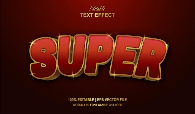 Super Red Gold Editable Text Effect