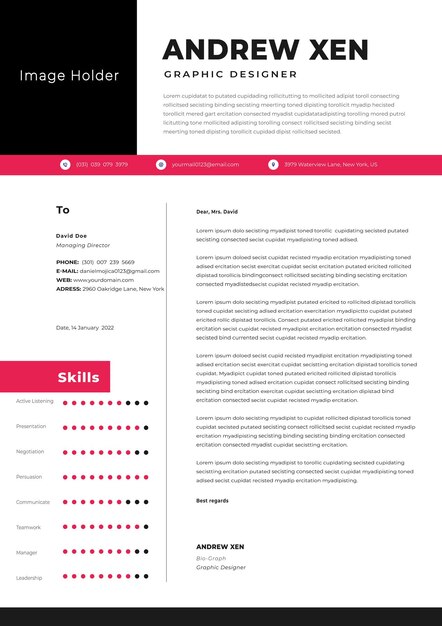 Vector super resume template