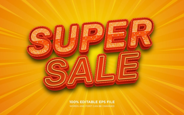 Super Sale 3D bewerkbaar tekststijleffect