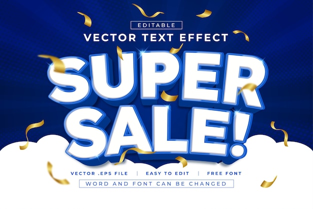 Super Sale 3D bewerkbare tekst effect stijl