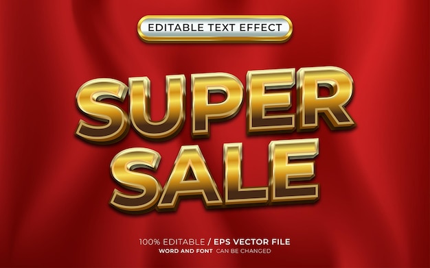 Super Sale 3D Editable Text Effect