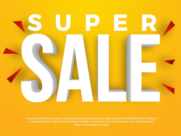 Vector super sale 3d text banner