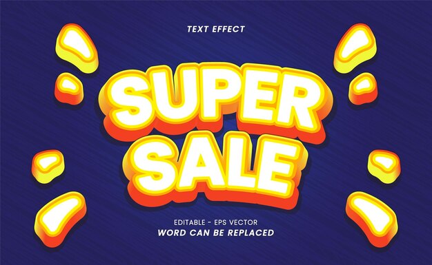 Vector super sale 3d text effects and easy to edit