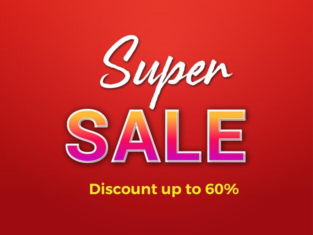 Super Sale 3d text style effect