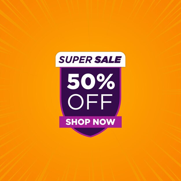 Super sale 50 off social media multipurpose sale banner design background template