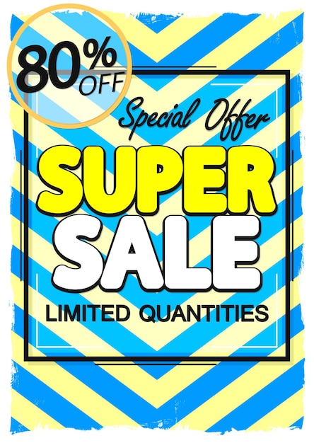 Vector super sale 80 off poster design template