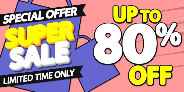 Vector super sale 80 off poster design template