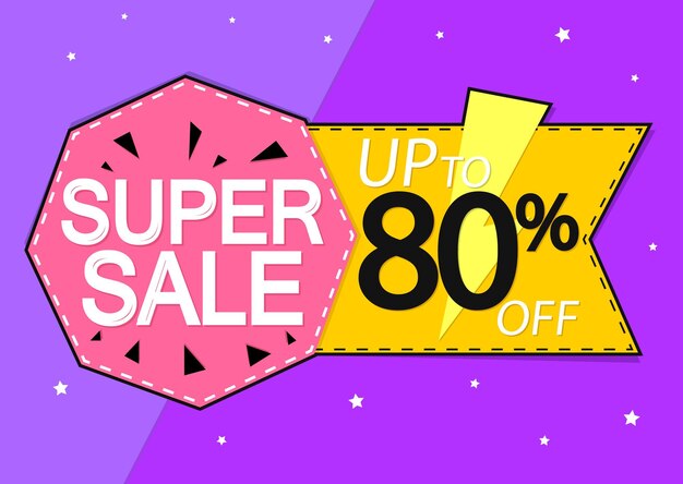 Vector super sale 80 off poster design template