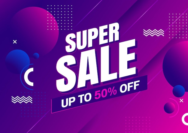 Super Sale achtergrondsjabloon promotie einde seizoen